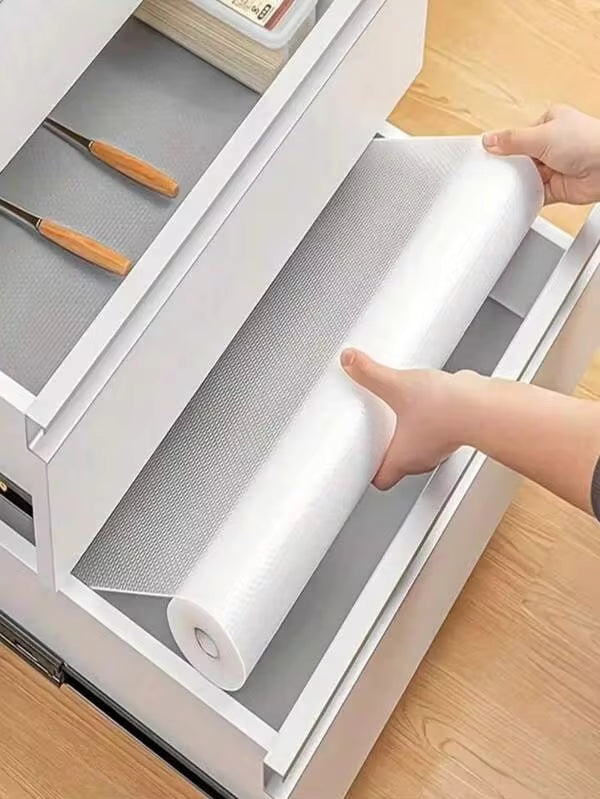 1 Roll Of Eva Kitchen Cabinet Drawer And Shelf Liner, Anti-Slip & Waterproof Fridge Table Mat