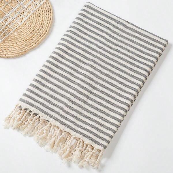 Turkish Beach Towel, Striped, Compact, Lightweight, Adult, Holiday, Travel, Camping, Swimming, Leisure, Party Accessory
