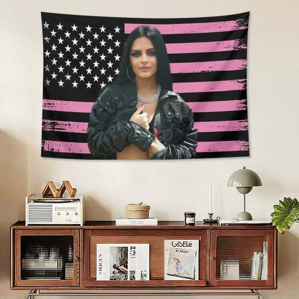1pc - Music Celebrity Jessie Tapestry Murph Pink Art Music Album Cover Flag Tapestry, Used For Room Aesthetics, Living Room, Bedroom, University Dormitory Decoration, Used As A Gift For Friends, Comes With Free Installation Package